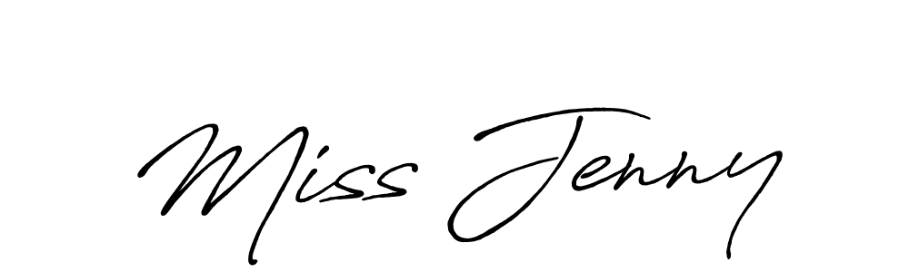 Miss Jenny stylish signature style. Best Handwritten Sign (Antro_Vectra_Bolder) for my name. Handwritten Signature Collection Ideas for my name Miss Jenny. Miss Jenny signature style 7 images and pictures png