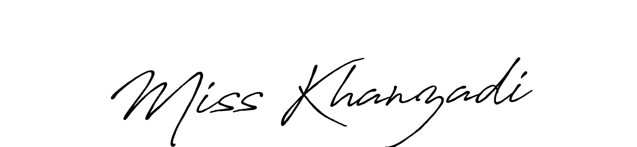 Also we have Miss Khanzadi name is the best signature style. Create professional handwritten signature collection using Antro_Vectra_Bolder autograph style. Miss Khanzadi signature style 7 images and pictures png