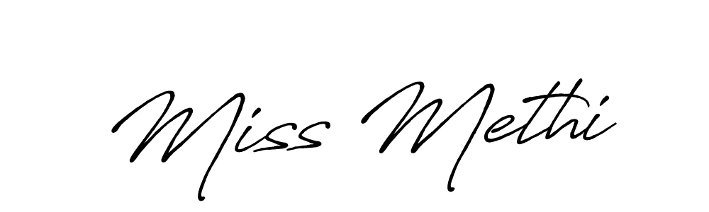 How to make Miss Methi name signature. Use Antro_Vectra_Bolder style for creating short signs online. This is the latest handwritten sign. Miss Methi signature style 7 images and pictures png