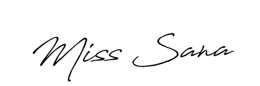 Use a signature maker to create a handwritten signature online. With this signature software, you can design (Antro_Vectra_Bolder) your own signature for name Miss Sana. Miss Sana signature style 7 images and pictures png