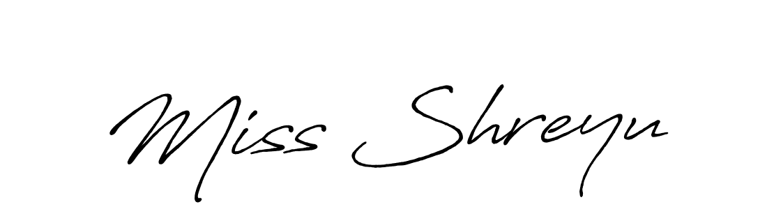 Also we have Miss Shreyu name is the best signature style. Create professional handwritten signature collection using Antro_Vectra_Bolder autograph style. Miss Shreyu signature style 7 images and pictures png