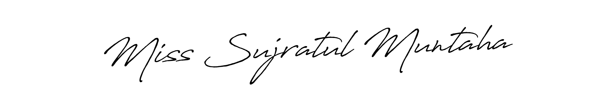 Antro_Vectra_Bolder is a professional signature style that is perfect for those who want to add a touch of class to their signature. It is also a great choice for those who want to make their signature more unique. Get Miss Sujratul Muntaha name to fancy signature for free. Miss Sujratul Muntaha signature style 7 images and pictures png