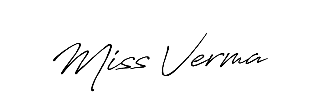 if you are searching for the best signature style for your name Miss Verma. so please give up your signature search. here we have designed multiple signature styles  using Antro_Vectra_Bolder. Miss Verma signature style 7 images and pictures png