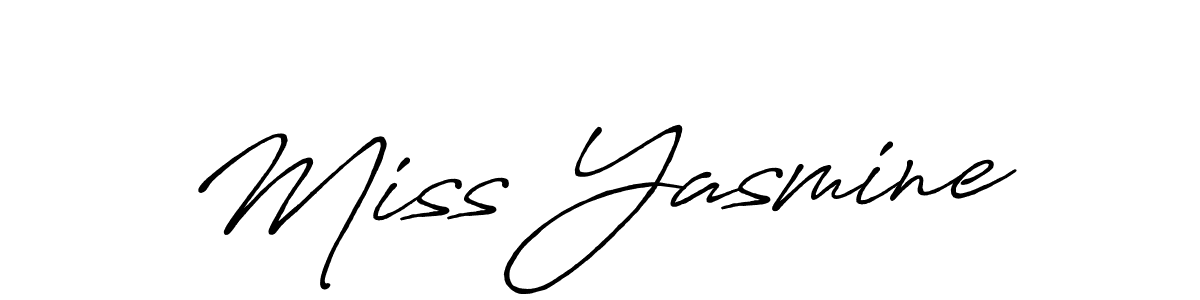 Make a beautiful signature design for name Miss Yasmine. With this signature (Antro_Vectra_Bolder) style, you can create a handwritten signature for free. Miss Yasmine signature style 7 images and pictures png