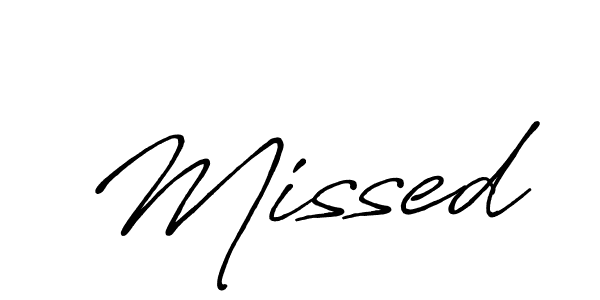 Make a beautiful signature design for name Missed. With this signature (Antro_Vectra_Bolder) style, you can create a handwritten signature for free. Missed signature style 7 images and pictures png