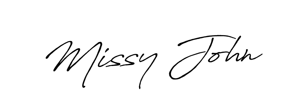 Missy John stylish signature style. Best Handwritten Sign (Antro_Vectra_Bolder) for my name. Handwritten Signature Collection Ideas for my name Missy John. Missy John signature style 7 images and pictures png