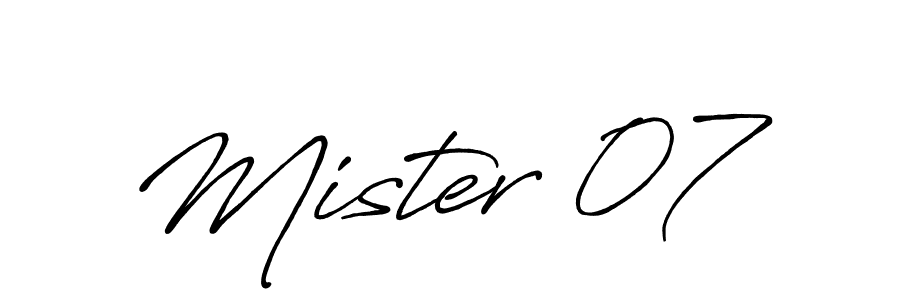 Similarly Antro_Vectra_Bolder is the best handwritten signature design. Signature creator online .You can use it as an online autograph creator for name Mister 07. Mister 07 signature style 7 images and pictures png