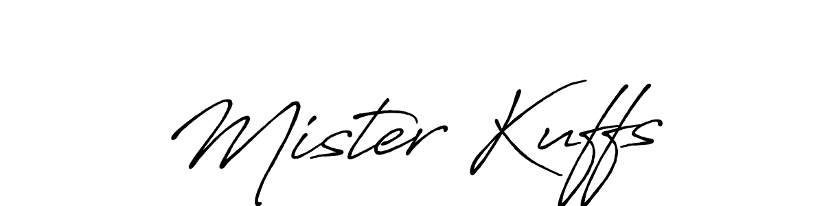 Make a beautiful signature design for name Mister Kuffs. With this signature (Antro_Vectra_Bolder) style, you can create a handwritten signature for free. Mister Kuffs signature style 7 images and pictures png