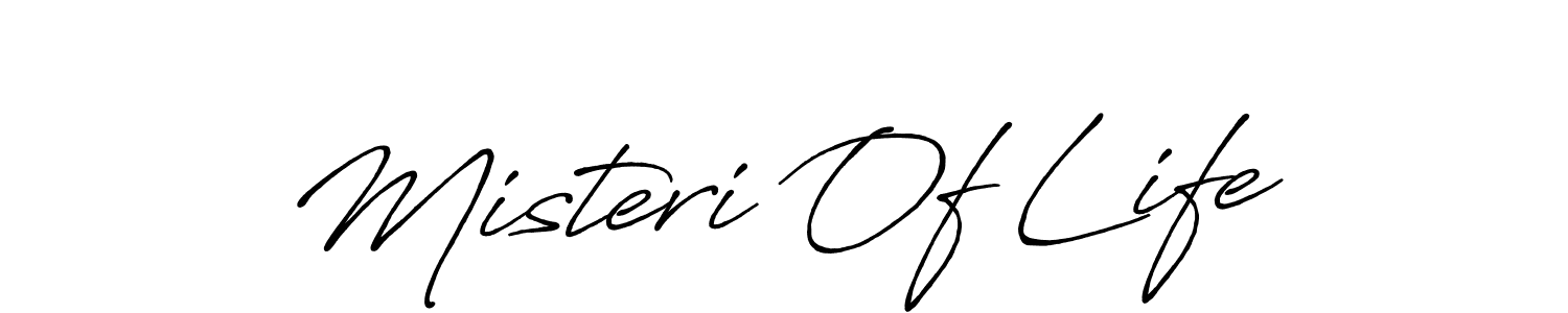 Create a beautiful signature design for name Misteri Of Life. With this signature (Antro_Vectra_Bolder) fonts, you can make a handwritten signature for free. Misteri Of Life signature style 7 images and pictures png