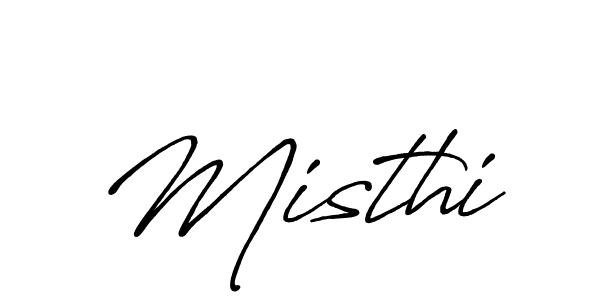 Use a signature maker to create a handwritten signature online. With this signature software, you can design (Antro_Vectra_Bolder) your own signature for name Misthi. Misthi signature style 7 images and pictures png