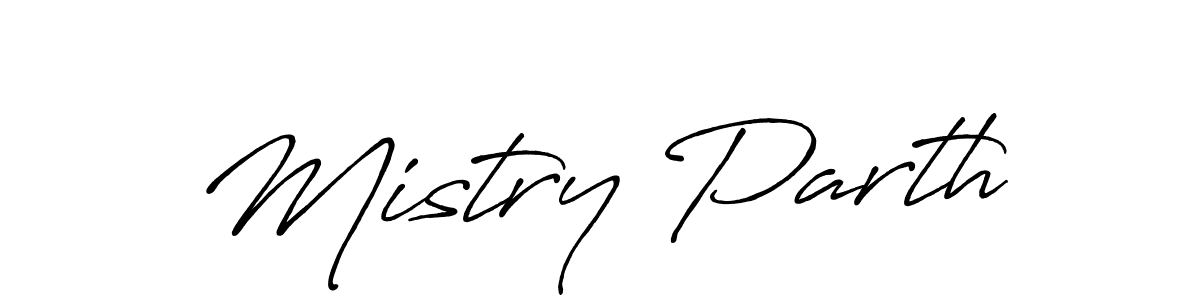 Mistry Parth stylish signature style. Best Handwritten Sign (Antro_Vectra_Bolder) for my name. Handwritten Signature Collection Ideas for my name Mistry Parth. Mistry Parth signature style 7 images and pictures png
