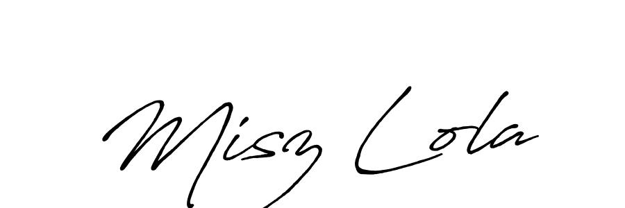 Create a beautiful signature design for name Misz Lola. With this signature (Antro_Vectra_Bolder) fonts, you can make a handwritten signature for free. Misz Lola signature style 7 images and pictures png