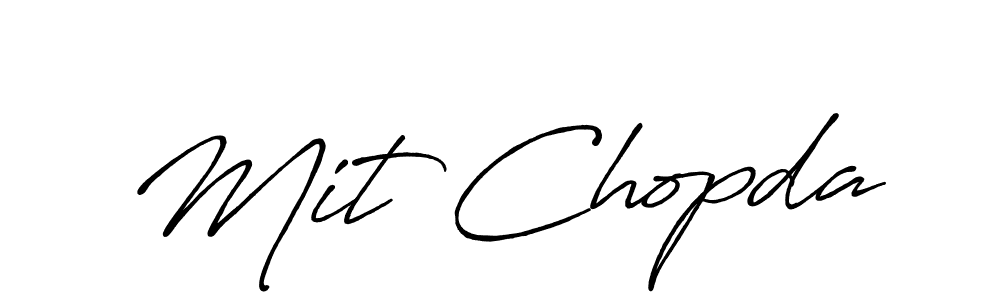 Also You can easily find your signature by using the search form. We will create Mit Chopda name handwritten signature images for you free of cost using Antro_Vectra_Bolder sign style. Mit Chopda signature style 7 images and pictures png