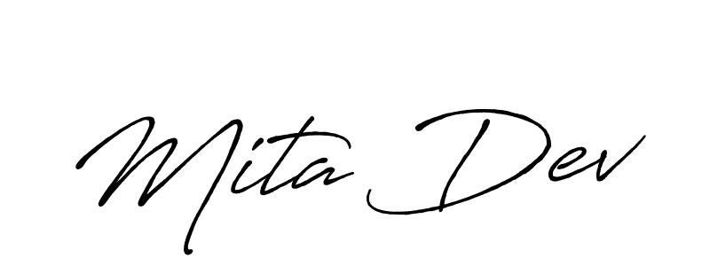 Mita Dev stylish signature style. Best Handwritten Sign (Antro_Vectra_Bolder) for my name. Handwritten Signature Collection Ideas for my name Mita Dev. Mita Dev signature style 7 images and pictures png