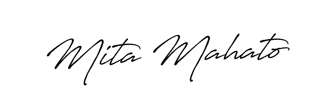 Use a signature maker to create a handwritten signature online. With this signature software, you can design (Antro_Vectra_Bolder) your own signature for name Mita Mahato. Mita Mahato signature style 7 images and pictures png