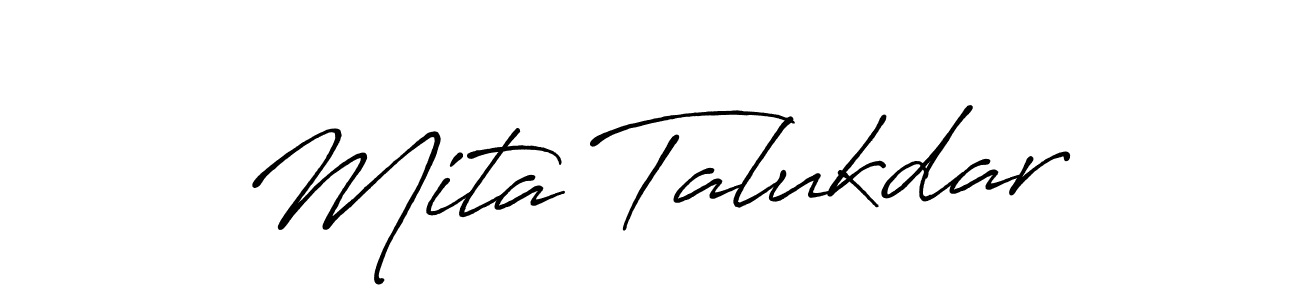 Create a beautiful signature design for name Mita Talukdar. With this signature (Antro_Vectra_Bolder) fonts, you can make a handwritten signature for free. Mita Talukdar signature style 7 images and pictures png