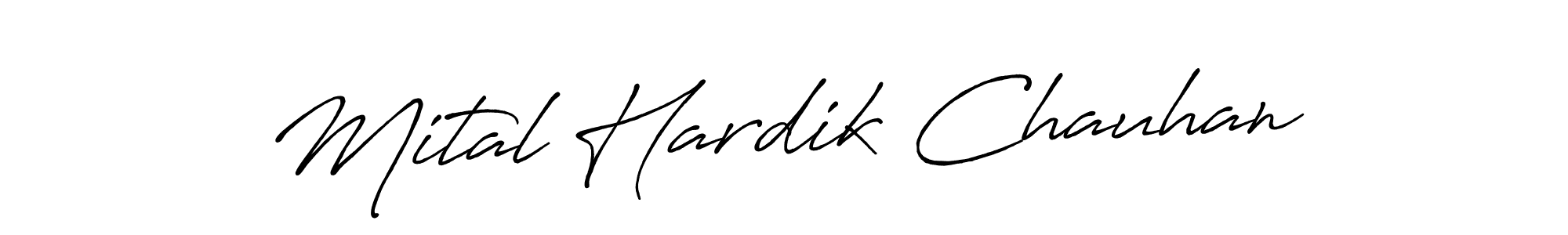 Make a beautiful signature design for name Mital Hardik Chauhan. With this signature (Antro_Vectra_Bolder) style, you can create a handwritten signature for free. Mital Hardik Chauhan signature style 7 images and pictures png