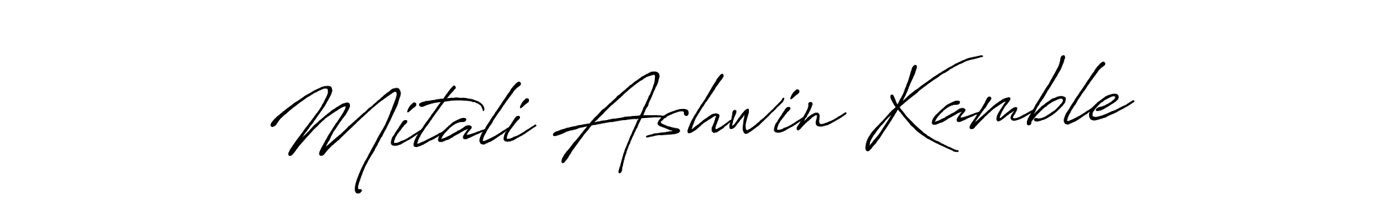 Create a beautiful signature design for name Mitali Ashwin Kamble. With this signature (Antro_Vectra_Bolder) fonts, you can make a handwritten signature for free. Mitali Ashwin Kamble signature style 7 images and pictures png