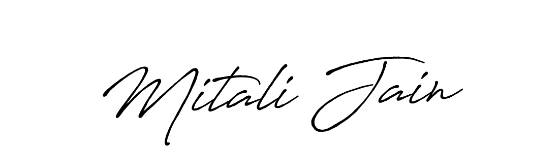 Antro_Vectra_Bolder is a professional signature style that is perfect for those who want to add a touch of class to their signature. It is also a great choice for those who want to make their signature more unique. Get Mitali Jain name to fancy signature for free. Mitali Jain signature style 7 images and pictures png