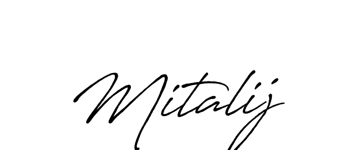 Mitalij stylish signature style. Best Handwritten Sign (Antro_Vectra_Bolder) for my name. Handwritten Signature Collection Ideas for my name Mitalij. Mitalij signature style 7 images and pictures png