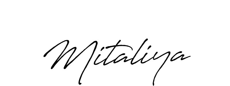 if you are searching for the best signature style for your name Mitaliya. so please give up your signature search. here we have designed multiple signature styles  using Antro_Vectra_Bolder. Mitaliya signature style 7 images and pictures png