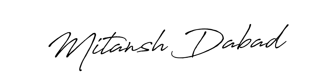 Make a beautiful signature design for name Mitansh Dabad. With this signature (Antro_Vectra_Bolder) style, you can create a handwritten signature for free. Mitansh Dabad signature style 7 images and pictures png