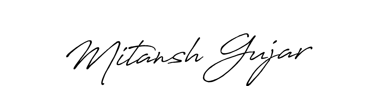 Create a beautiful signature design for name Mitansh Gujar. With this signature (Antro_Vectra_Bolder) fonts, you can make a handwritten signature for free. Mitansh Gujar signature style 7 images and pictures png