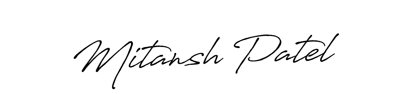 Mitansh Patel stylish signature style. Best Handwritten Sign (Antro_Vectra_Bolder) for my name. Handwritten Signature Collection Ideas for my name Mitansh Patel. Mitansh Patel signature style 7 images and pictures png