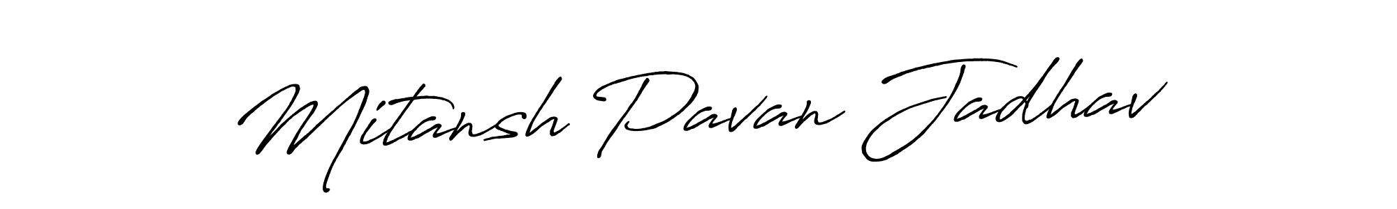 Use a signature maker to create a handwritten signature online. With this signature software, you can design (Antro_Vectra_Bolder) your own signature for name Mitansh Pavan Jadhav. Mitansh Pavan Jadhav signature style 7 images and pictures png