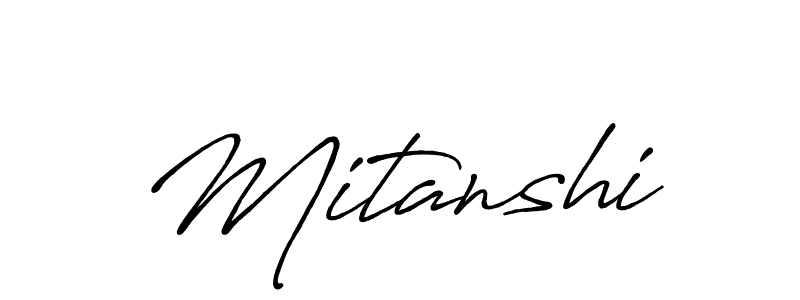 Make a beautiful signature design for name Mitanshi. With this signature (Antro_Vectra_Bolder) style, you can create a handwritten signature for free. Mitanshi signature style 7 images and pictures png