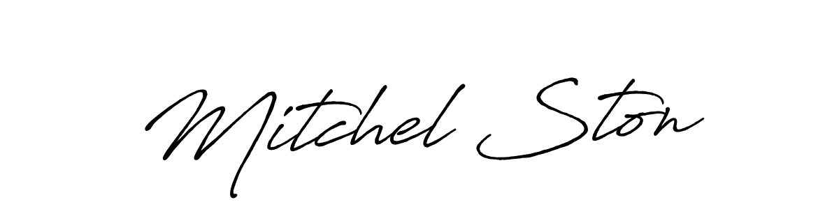 Also You can easily find your signature by using the search form. We will create Mitchel Ston name handwritten signature images for you free of cost using Antro_Vectra_Bolder sign style. Mitchel Ston signature style 7 images and pictures png