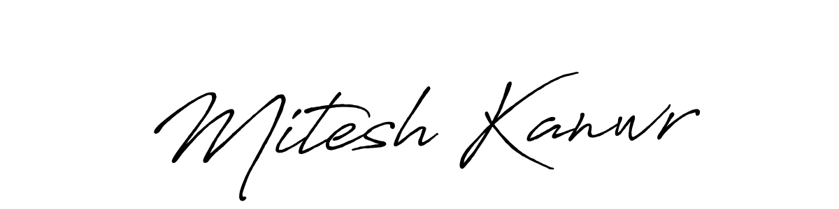 Similarly Antro_Vectra_Bolder is the best handwritten signature design. Signature creator online .You can use it as an online autograph creator for name Mitesh Kanwr. Mitesh Kanwr signature style 7 images and pictures png
