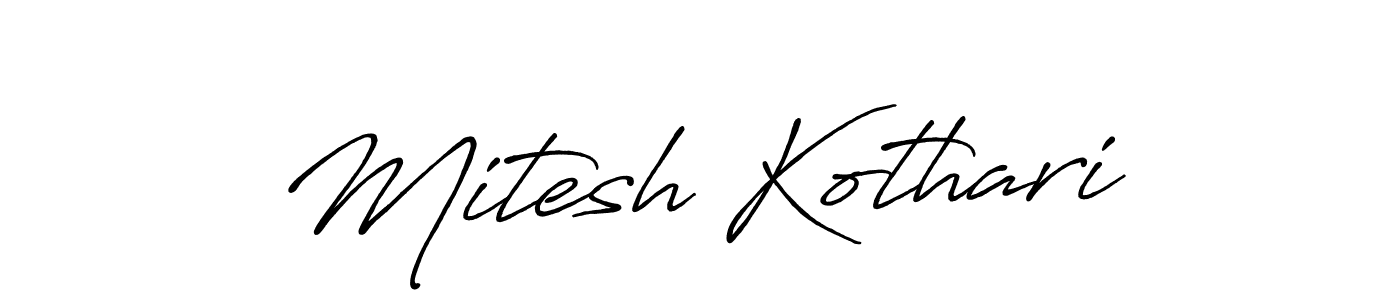 Create a beautiful signature design for name Mitesh Kothari. With this signature (Antro_Vectra_Bolder) fonts, you can make a handwritten signature for free. Mitesh Kothari signature style 7 images and pictures png