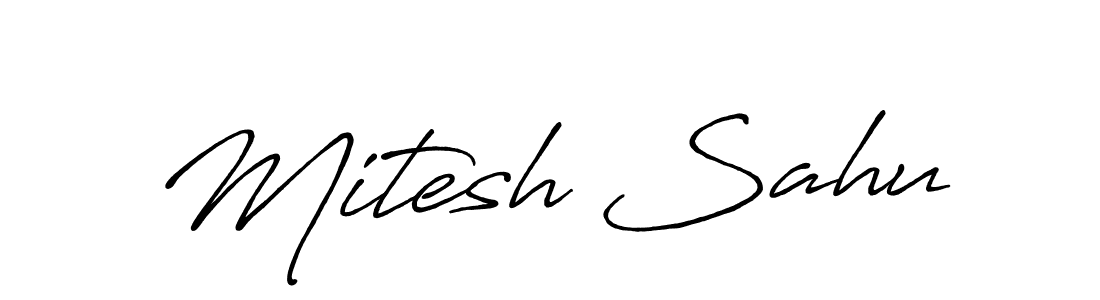 Design your own signature with our free online signature maker. With this signature software, you can create a handwritten (Antro_Vectra_Bolder) signature for name Mitesh Sahu. Mitesh Sahu signature style 7 images and pictures png