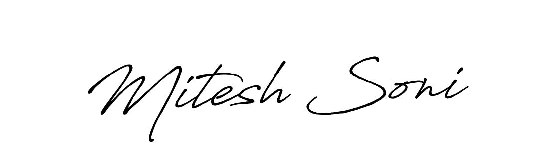 How to Draw Mitesh Soni signature style? Antro_Vectra_Bolder is a latest design signature styles for name Mitesh Soni. Mitesh Soni signature style 7 images and pictures png