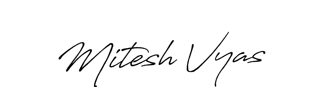 Create a beautiful signature design for name Mitesh Vyas. With this signature (Antro_Vectra_Bolder) fonts, you can make a handwritten signature for free. Mitesh Vyas signature style 7 images and pictures png
