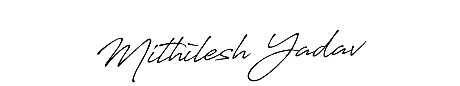 Make a beautiful signature design for name Mithìlesh Yadav. With this signature (Antro_Vectra_Bolder) style, you can create a handwritten signature for free. Mithìlesh Yadav signature style 7 images and pictures png