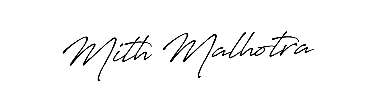 Make a beautiful signature design for name Mith Malhotra. With this signature (Antro_Vectra_Bolder) style, you can create a handwritten signature for free. Mith Malhotra signature style 7 images and pictures png