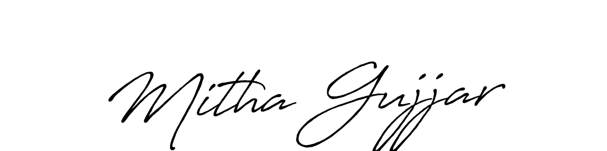 Use a signature maker to create a handwritten signature online. With this signature software, you can design (Antro_Vectra_Bolder) your own signature for name Mitha Gujjar. Mitha Gujjar signature style 7 images and pictures png