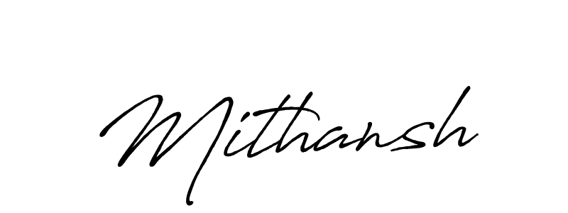 Create a beautiful signature design for name Mithansh. With this signature (Antro_Vectra_Bolder) fonts, you can make a handwritten signature for free. Mithansh signature style 7 images and pictures png