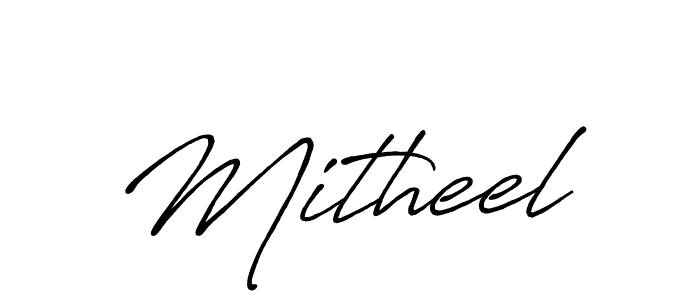 if you are searching for the best signature style for your name Mitheel. so please give up your signature search. here we have designed multiple signature styles  using Antro_Vectra_Bolder. Mitheel signature style 7 images and pictures png