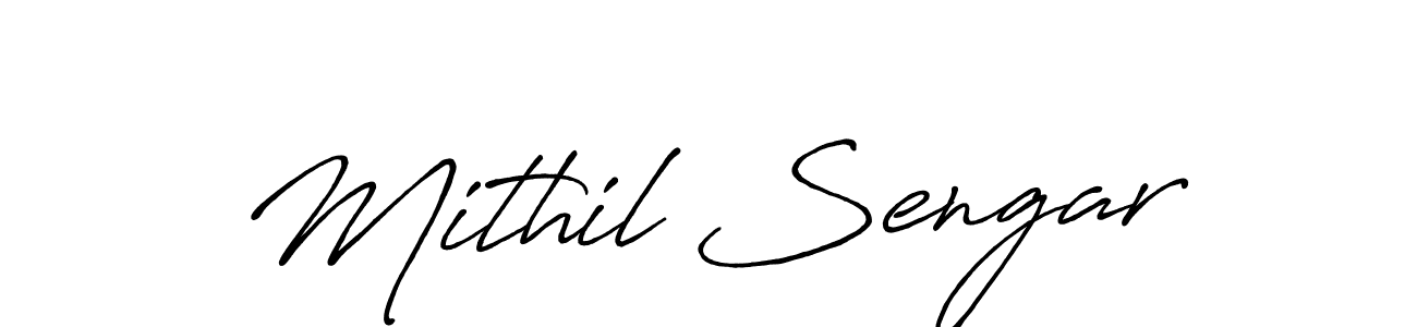 How to make Mithil Sengar signature? Antro_Vectra_Bolder is a professional autograph style. Create handwritten signature for Mithil Sengar name. Mithil Sengar signature style 7 images and pictures png