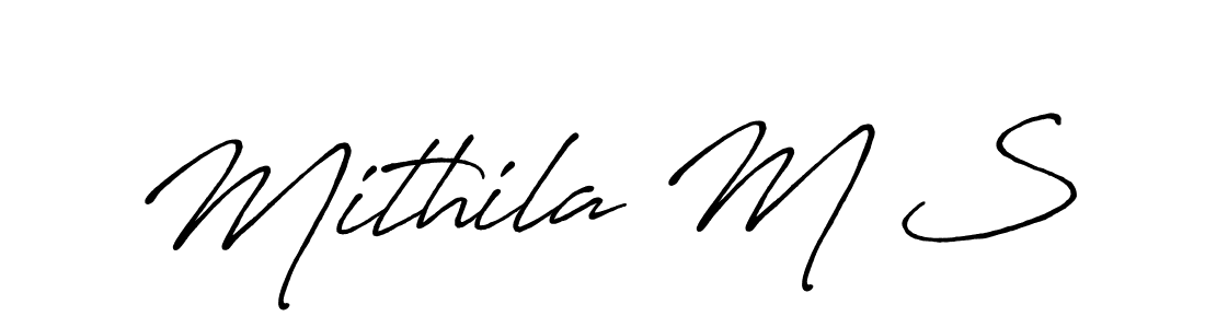 How to Draw Mithila M S signature style? Antro_Vectra_Bolder is a latest design signature styles for name Mithila M S. Mithila M S signature style 7 images and pictures png