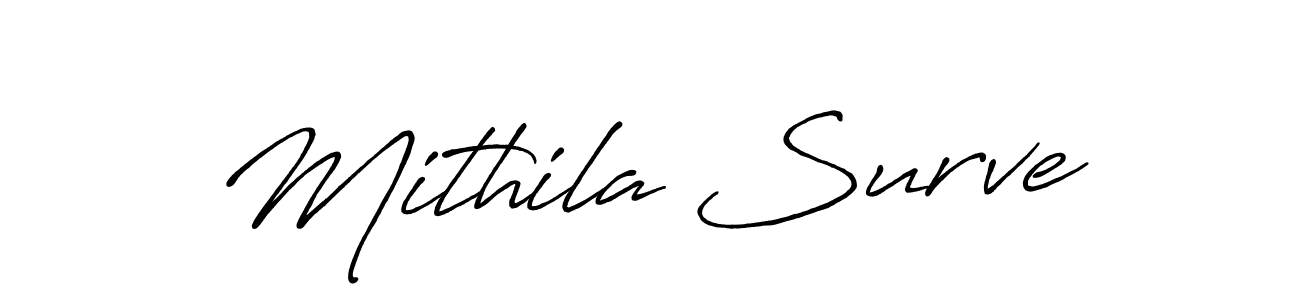 Design your own signature with our free online signature maker. With this signature software, you can create a handwritten (Antro_Vectra_Bolder) signature for name Mithila Surve. Mithila Surve signature style 7 images and pictures png