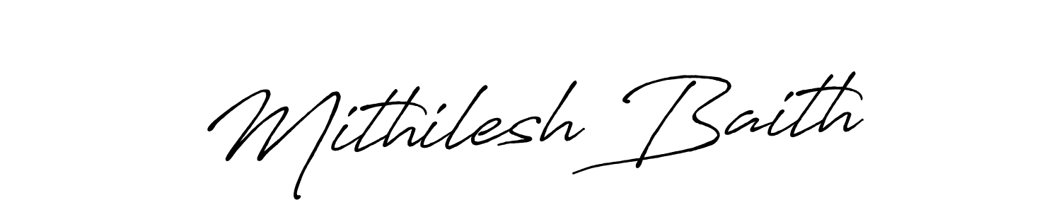 You should practise on your own different ways (Antro_Vectra_Bolder) to write your name (Mithilesh Baith) in signature. don't let someone else do it for you. Mithilesh Baith signature style 7 images and pictures png