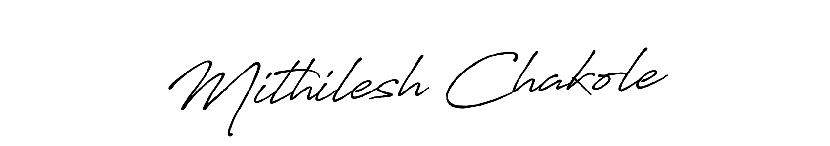 Create a beautiful signature design for name Mithilesh Chakole. With this signature (Antro_Vectra_Bolder) fonts, you can make a handwritten signature for free. Mithilesh Chakole signature style 7 images and pictures png