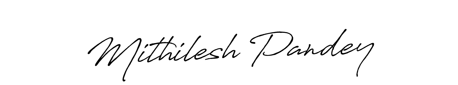 The best way (Antro_Vectra_Bolder) to make a short signature is to pick only two or three words in your name. The name Mithilesh Pandey include a total of six letters. For converting this name. Mithilesh Pandey signature style 7 images and pictures png