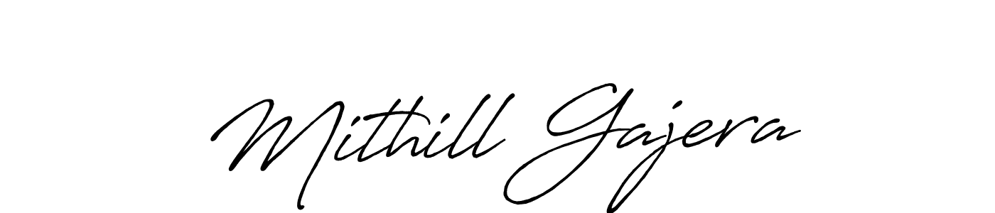 Design your own signature with our free online signature maker. With this signature software, you can create a handwritten (Antro_Vectra_Bolder) signature for name Mithill Gajera. Mithill Gajera signature style 7 images and pictures png