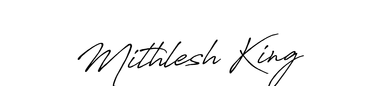 Also we have Mithlesh King name is the best signature style. Create professional handwritten signature collection using Antro_Vectra_Bolder autograph style. Mithlesh King signature style 7 images and pictures png