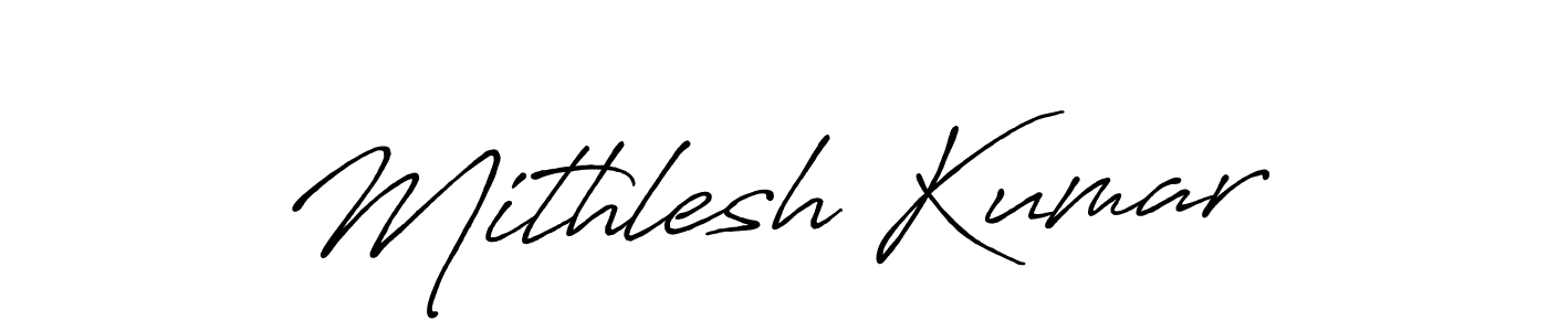 Create a beautiful signature design for name Mithlesh Kumar. With this signature (Antro_Vectra_Bolder) fonts, you can make a handwritten signature for free. Mithlesh Kumar signature style 7 images and pictures png